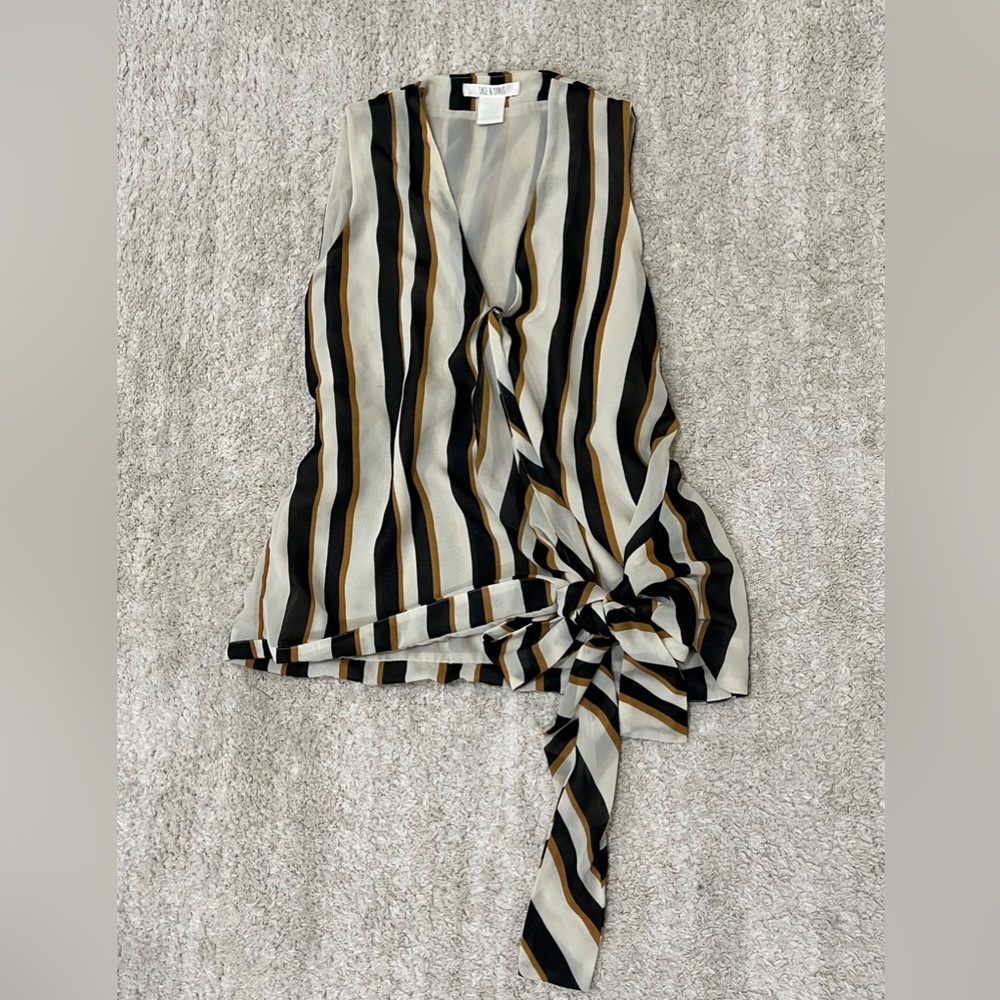 Striped blouse with bow